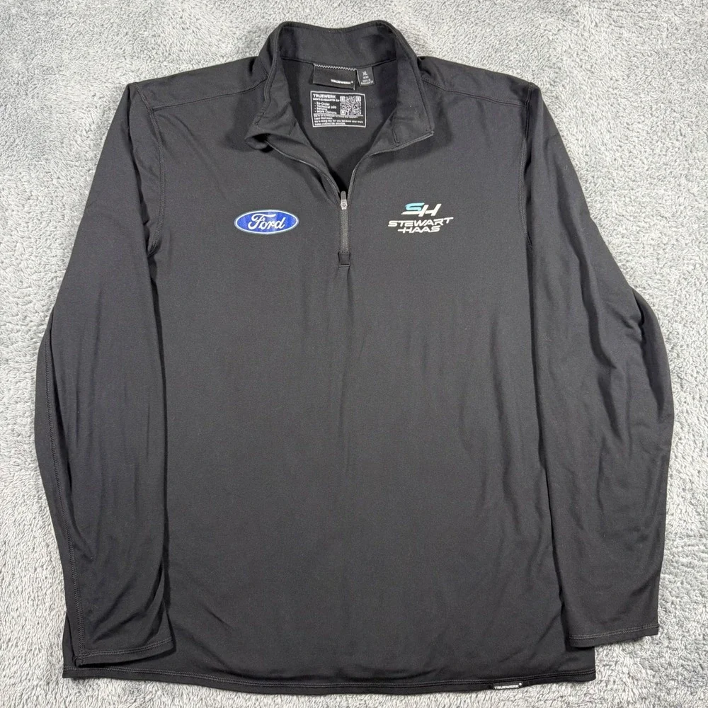 Truewerk B2 Quarter Zip Pullover Mens XL Black Ford Stewart-Haas Racing Workwear